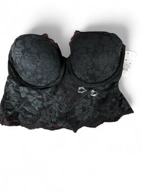 wild fable Black Lace Longline Strapless Bustier Bra